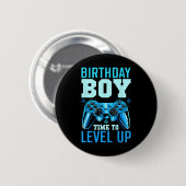 Up Birthday Boy Matching Gamer Party - Clic Fit1 Button (Vorne & Hinten)