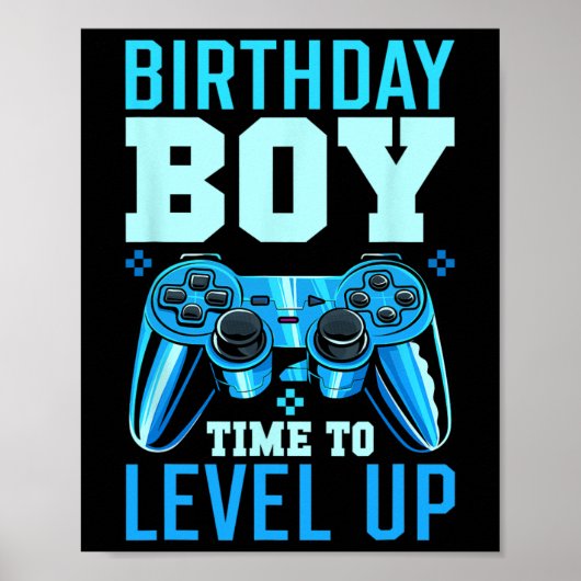 Up Birthday Boy Matching Gamer Party - Clic Fit1 Poster (Vorne)
