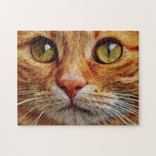 Up Close of Orange Tabby Cat Eyes Puzzle (Horizontal)