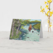 Up Creek ~ Australian Shepherd & Cowboy-Geschenke Karte (Gelbe Blume)