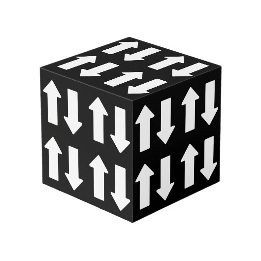 Up Down Wood Cube Decor Würfel (Rückseite Schrägansicht)