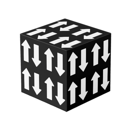 Up Down Wood Cube Decor Würfel (Vorderseite Schrägansicht)