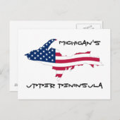 UP_Flag_of_the_United_Staaten_Wave, Michigan's, .. Postkarte (Vorne/Hinten)