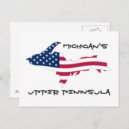 UP_Flag_of_the_United_Staaten_Wave, Michigan's, .. Postkarte (Vorne/Hinten)