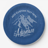 Up for Adventure Mountains White ID358 Pappteller (Vorderseite)