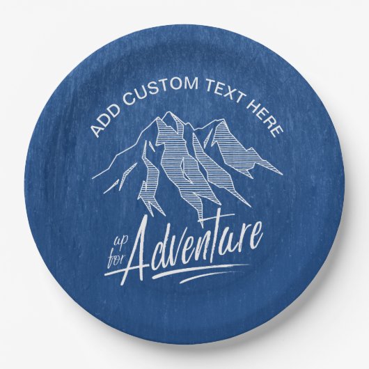 Up for Adventure Mountains White ID358 Pappteller (Vorderseite)