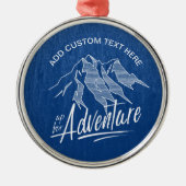 Up for Adventure Mountains White ID358 Silbernes Ornament (Vorne)