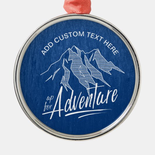 Up for Adventure Mountains White ID358 Silbernes Ornament (Vorne)