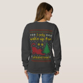 Up for Tuna and Xmas – Funny Ugly Christmas Cat Sweatshirt (Schwarz voll)