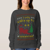 Up for Tuna and Xmas – Funny Ugly Christmas Cat Sweatshirt (Vorderseite)