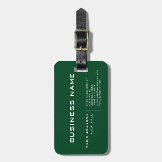 Up Forest Green Moderne Beruflich zeitgenössisch Gepäckanhänger (Vorderseite vertikal)