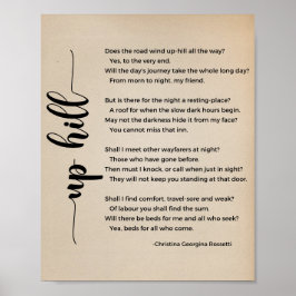 Up Hill Poem Christina Georgina Rossetti Vintag Poster