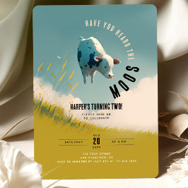 "Up in the Clouds" Kuh-Themed-Party Einladung