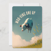 "Up in the Clouds" Kuh-Themed-Party Einladung (Rückseite)