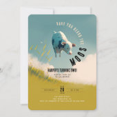 "Up in the Clouds" Kuh-Themed-Party Einladung (Vorderseite)