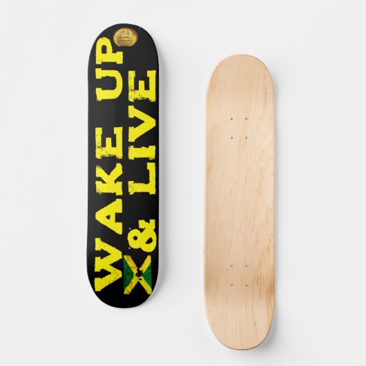 UP & LIVE 7 3/4" Skateboard Deck geweckt (Vorderseite)