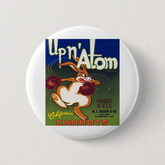 Up n' Atom California Carrots Button (Vorderseite)