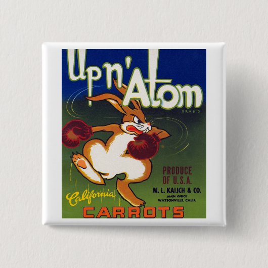Up n' Atom Kalifornische Karotten Button (Vorderseite)