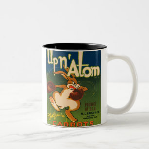 Up N Atom Vintage-Krassetikett Zweifarbige Tasse