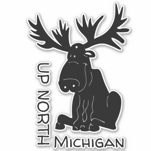 Up North Moose Aufkleber (Vorderseite)