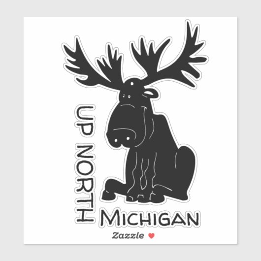 Up North Moose Aufkleber (Blatt)
