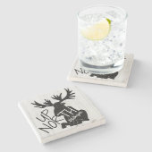 Up North Moose Steinuntersetzer (Seitenansicht)