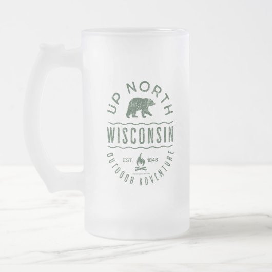 Up North Wisconsin Mattglas Bierglas (Links)