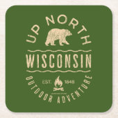 Up North Wisconsin Rechteckiger Pappuntersetzer (Vorderseite)