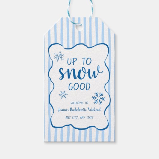 Up To Snow Good Winter Snowflake Bachelorette  Geschenkanhänger (Vorderseite)