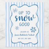Up To Snow Good Winter Snowflake Bachelorette Weinetikett (Einzelnes Label)