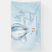 Up Up and Away! Blue Hot Air Balloon Baby Shower Banner (Vertikal)