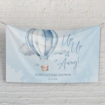 Up Up and Away! Blue Hot Air Balloon Baby Shower