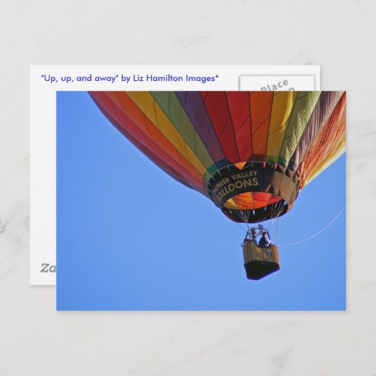 "Up, up and away" Postkarte (Vorne/Hinten)