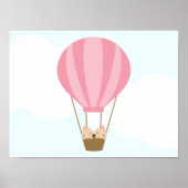 Up, Up and Away! Twin Girls Children's Wall Art Poster (Vorne)