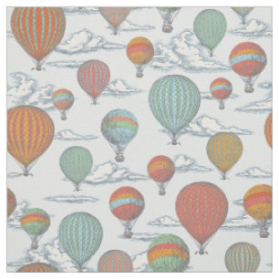 Up Up and Away Vintage Heißluftballon Stoff