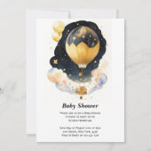 Up, Up & Away: Celestial Balloon Baby Show Einladung (Vorderseite)