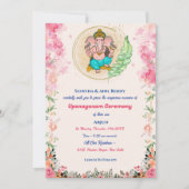 Upanayanam aka Hindu Holy Thread Janeu Floral Einladung (Vorderseite)