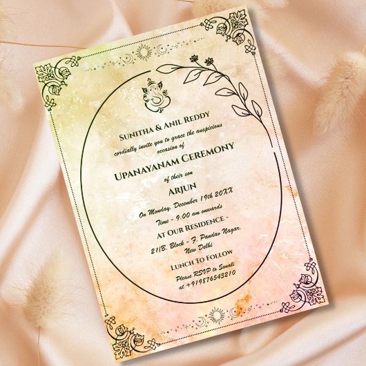 Upanayanam aka Hindu Holy Thread Janeu Zeremonie Einladung