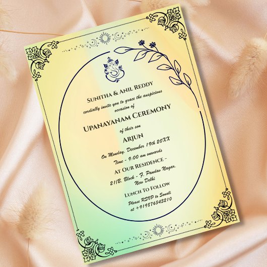 Upanayanam aka Hindu Holy Thread Janeu Zeremonie Einladung