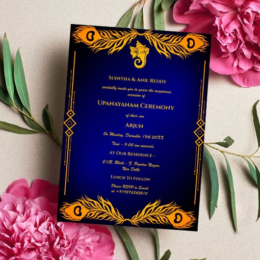 Upanayanam aka Hindu Holy Thread Janeu Zeremonie Einladung