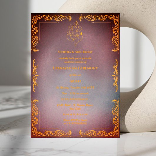 Upanayanam aka Hindu Holy Thread Janeu Zeremonie Einladung
