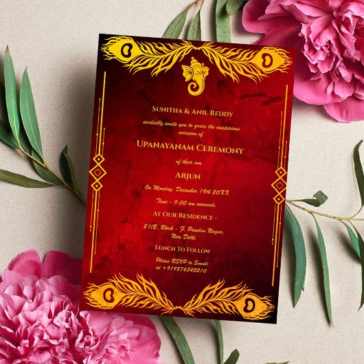 Upanayanam aka Hindu Holy Thread Janeu Zeremonie Einladung