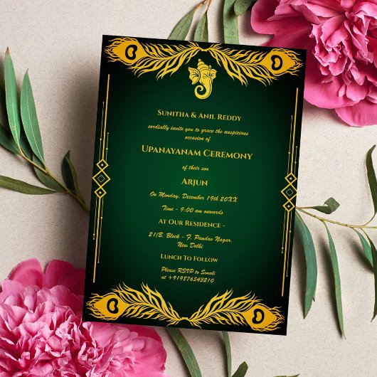 Upanayanam aka Hindu Holy Thread Janeu Zeremonie Einladung