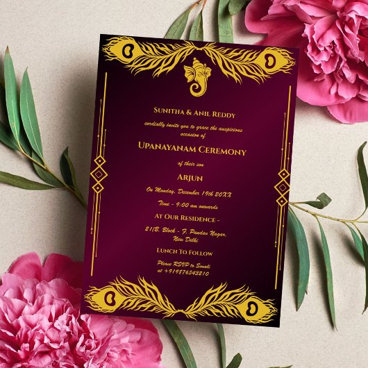 Upanayanam aka Hindu Holy Thread Janeu Zeremonie Einladung