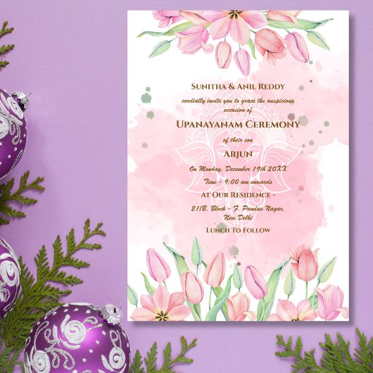 Upanayanam aka Hindu Holy Thread Janeu Zeremonie Einladung