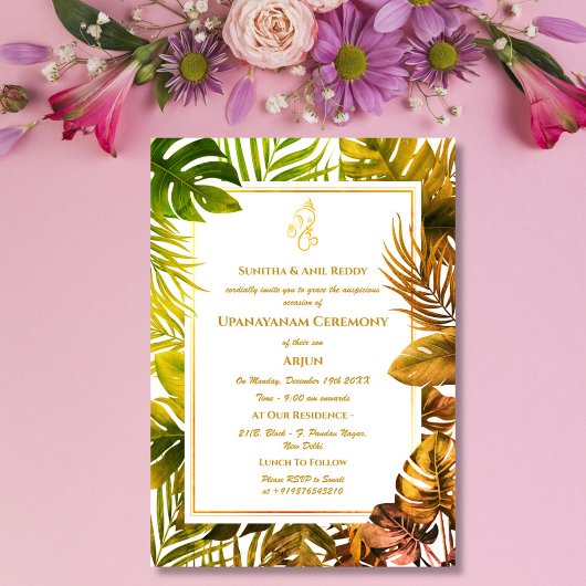 Upanayanam aka Hindu Holy Thread Janeu Zeremonie Einladung