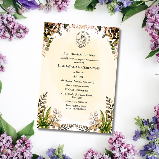 Upanayanam aka Hindu Holy Thread Janeu Zeremonie Einladung