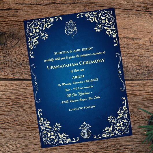Upanayanam aka Hindu Holy Thread Janeu Zeremonie Einladung