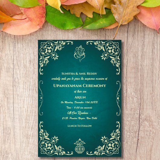 Upanayanam aka Hindu Holy Thread Janeu Zeremonie Einladung