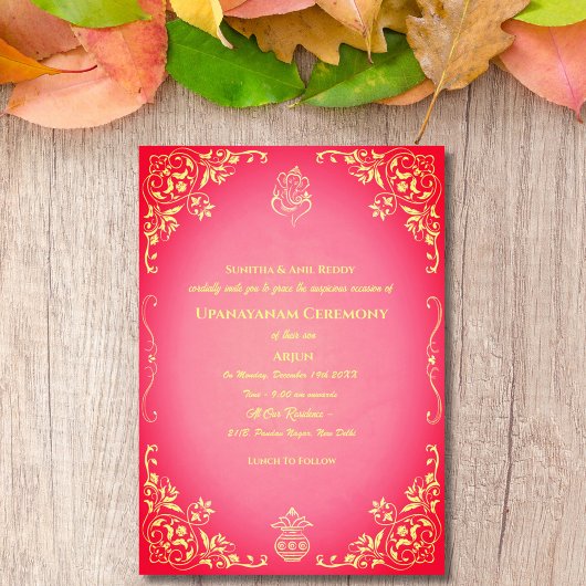 Upanayanam aka Hindu Holy Thread Janeu Zeremonie Einladung